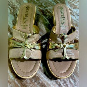 Women's PATRIZIA high heel wedge sandals. Made in Italy. Size 8.5